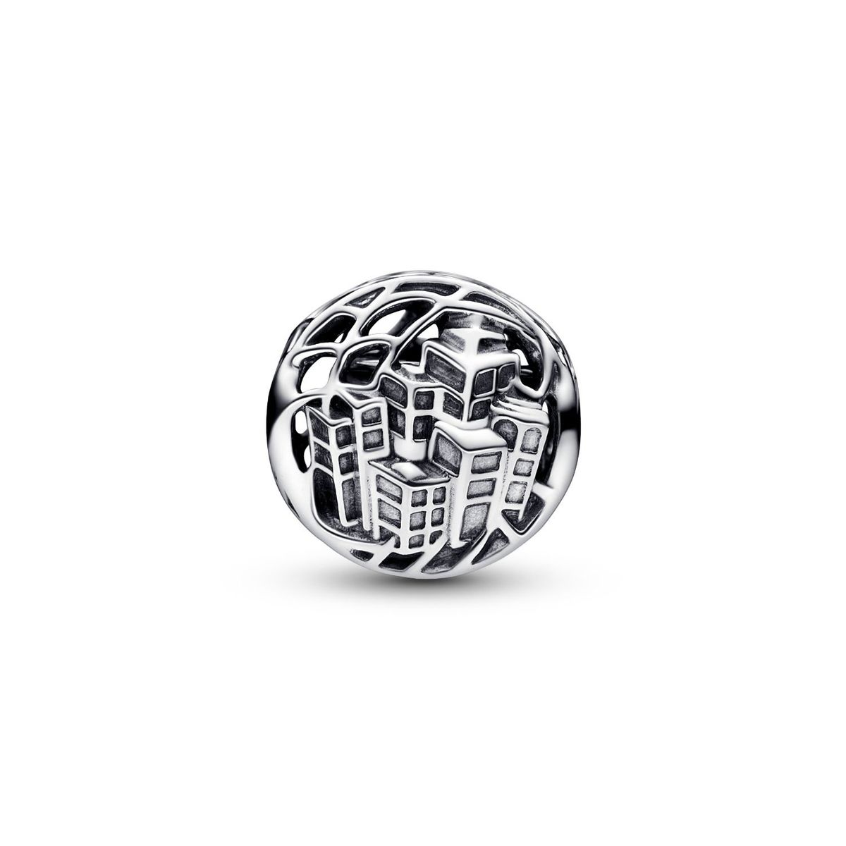 PANDORA - Charm Pandora Ciudad Desde Arriba Spider-Man de Marvel Plata Esterlina