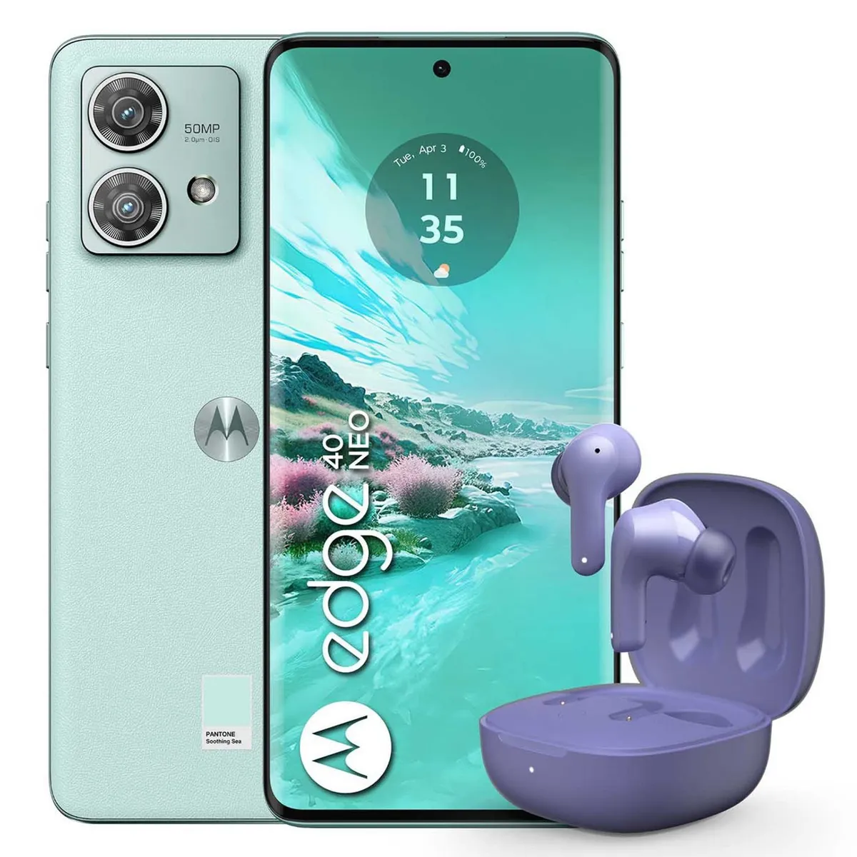 MOTOROLA - Celular Motorola Moto Edge 40 Neo 5G 256GB + Audifonos | 8GB RAM | cámara posterior 50MP | cámara frontal 32MP | pantalla 6.5 pulgadas + Mediatek dimensity 7020