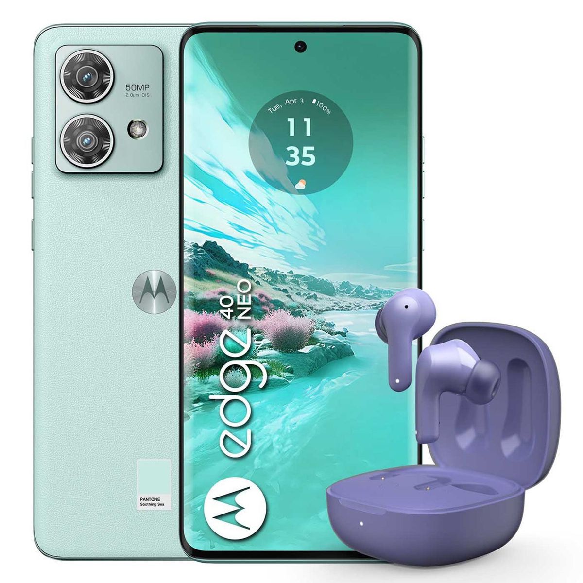 MOTOROLA - Celular Motorola Moto Edge 40 Neo 5G 256GB + Audifonos | 8GB RAM | cámara posterior 50MP | cámara frontal 32MP | pantalla 6.5 pulgadas + Mediatek dimensity 7020