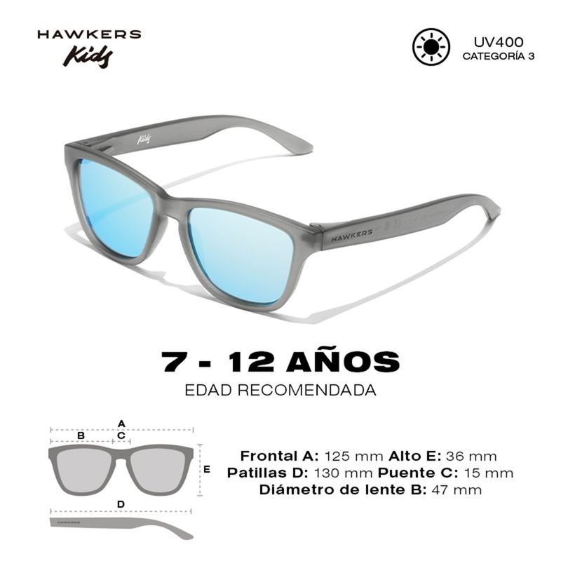 HAWKERS - Gafas de sol Hombre y Mujer Hawkers - FROZEN GREY CLEAR BLUE ONE KIDS