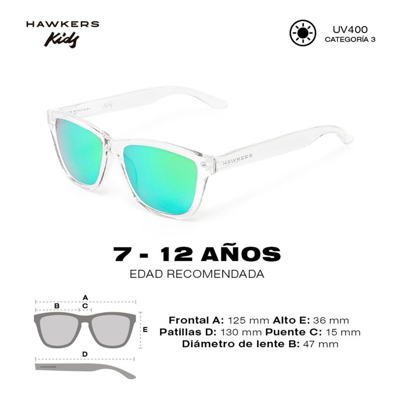 HAWKERS - Gafas de sol Hombre y Mujer Hawkers - AIR. CLEAR BLUE ONE KIDS