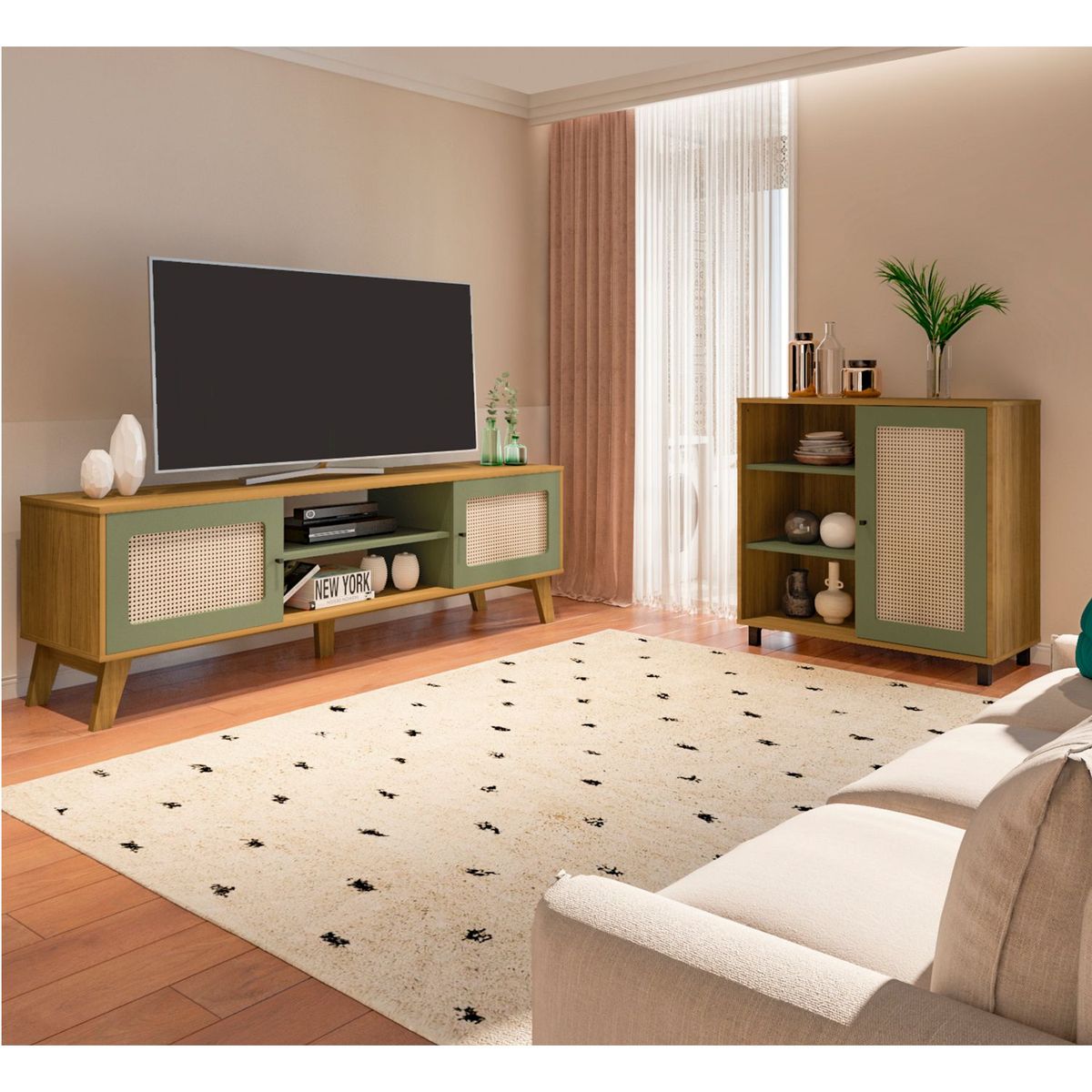 BERTOLINI - Mueble de Televisión Moderno de 180 x 40 x 55 cm para Televisores de Hasta 75 Pulgadas Bertolini