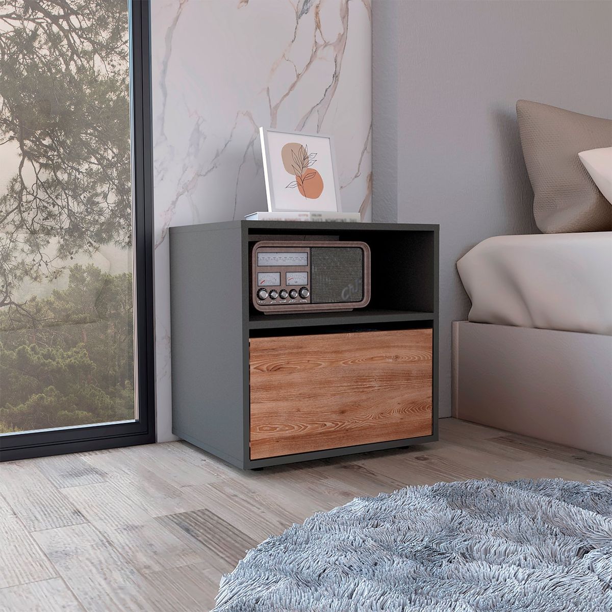 RTA MUEBLES - Mesa de Noche Moderna (Sin Cajones) 52 x 50 x 40 cm RTA Muebles