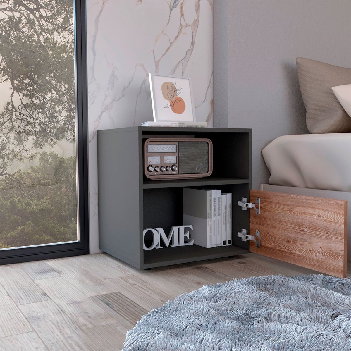 RTA MUEBLES - Mesa de Noche Moderna (Sin Cajones) 52 x 50 x 40 cm RTA Muebles