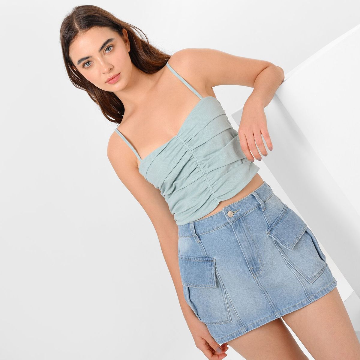 SYBILLA - Falda Mini de Algodón para Mujer Sybilla