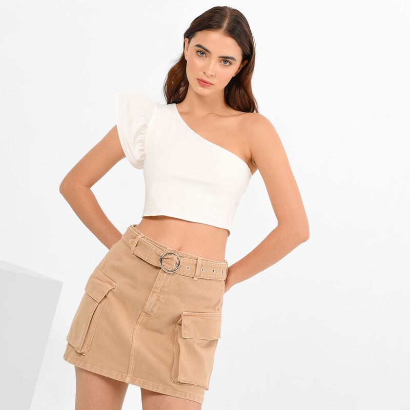 SYBILLA - Falda Mini para Mujer de Algodón Sybilla