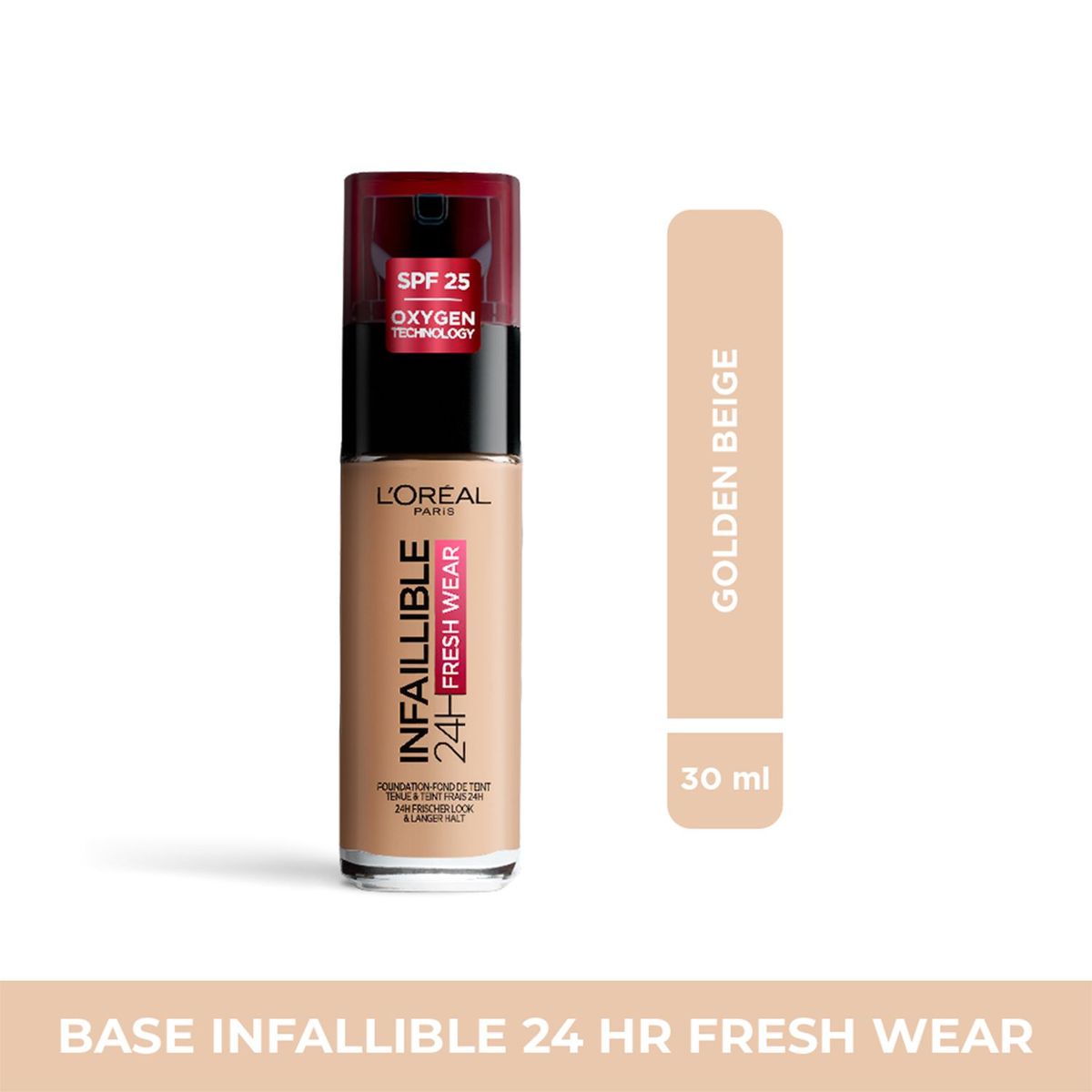 LOREAL PARIS - Base de maquillaje Líquida Infallible 24H Fresh Wear Loreal Paris 30 ml