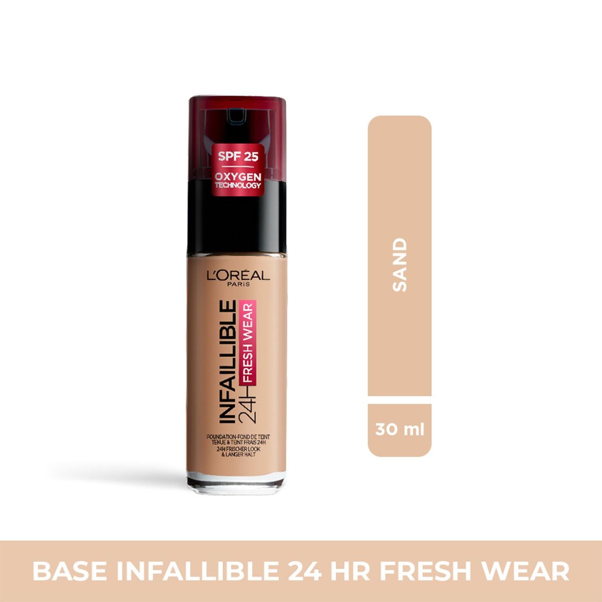 LOREAL PARIS - Base de maquillaje Líquida Infallible 24H Fresh Wear Loreal Paris 30 ml