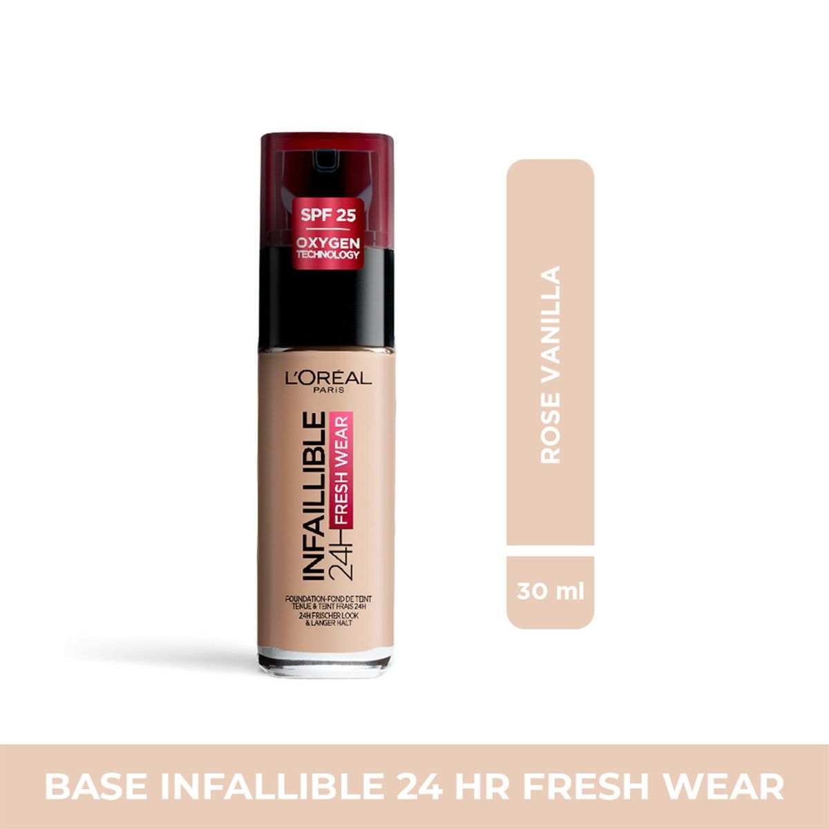 LOREAL PARIS - Base de maquillaje Líquida Infallible 24h Fresh Wear 420 True Beige Loreal 30 ml