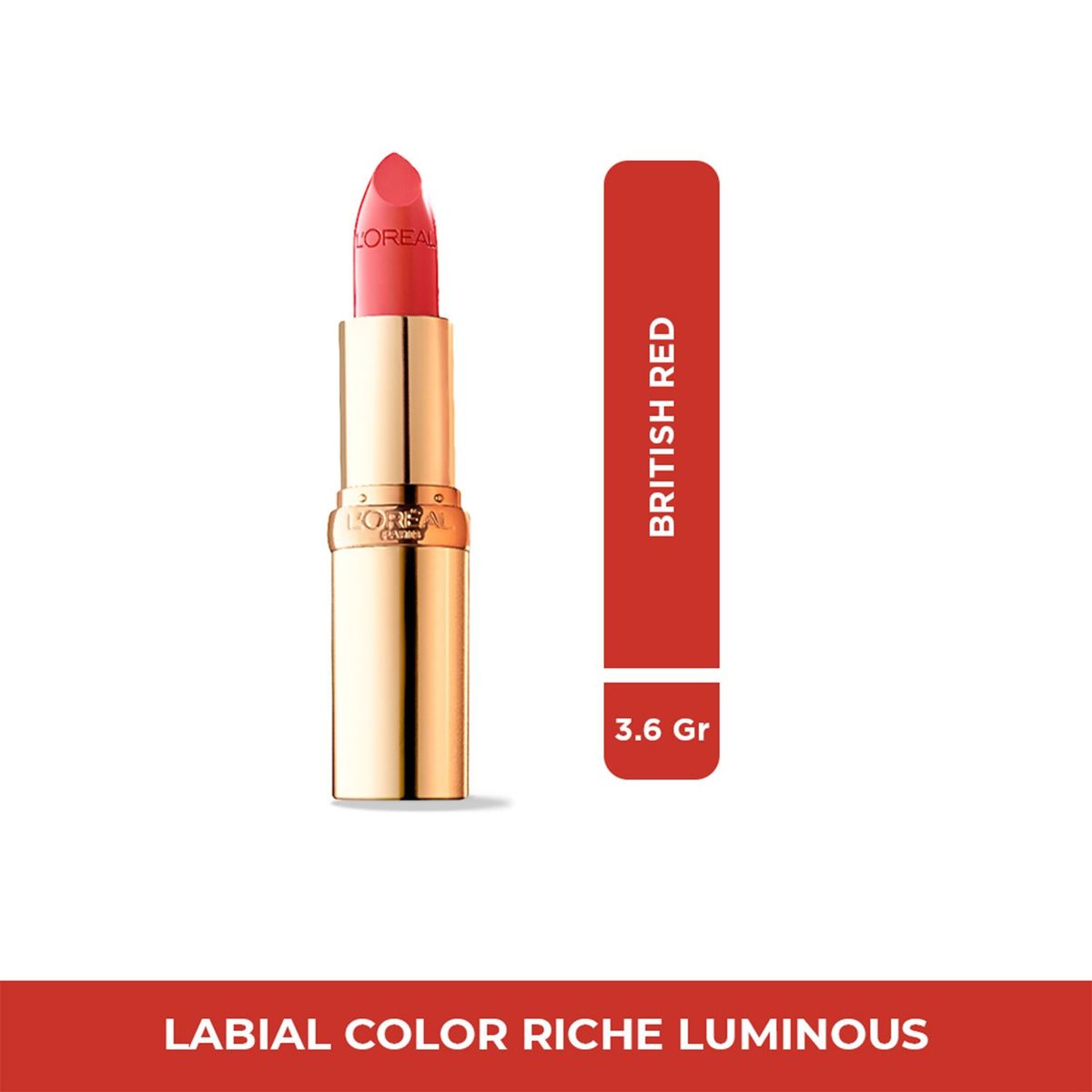 LOREAL PARIS - Labial en barra Color Riche Luminous Loreal Paris 3,6 g