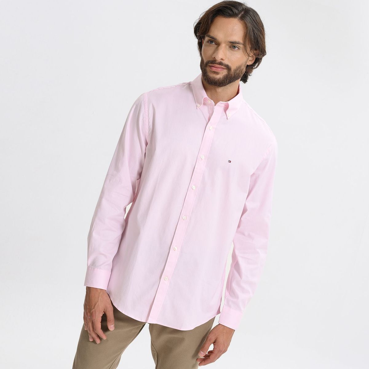 TOMMY HILFIGER - Camisa Hombre Manga larga Slim de Algodón Tommy Hilfiger