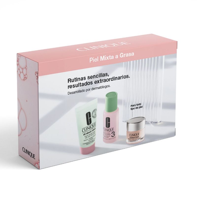 CLINIQUE - Set de Hidratante facial Piel Fresca a tu Medida Pieles Mixtas a Grasas 3/4 Clinique Incluye: 3 Productos 