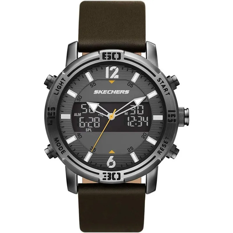 SKECHERS - Reloj Skechers para Hombre Redlands - Reloj Análogo/Digital Cuero Marrón