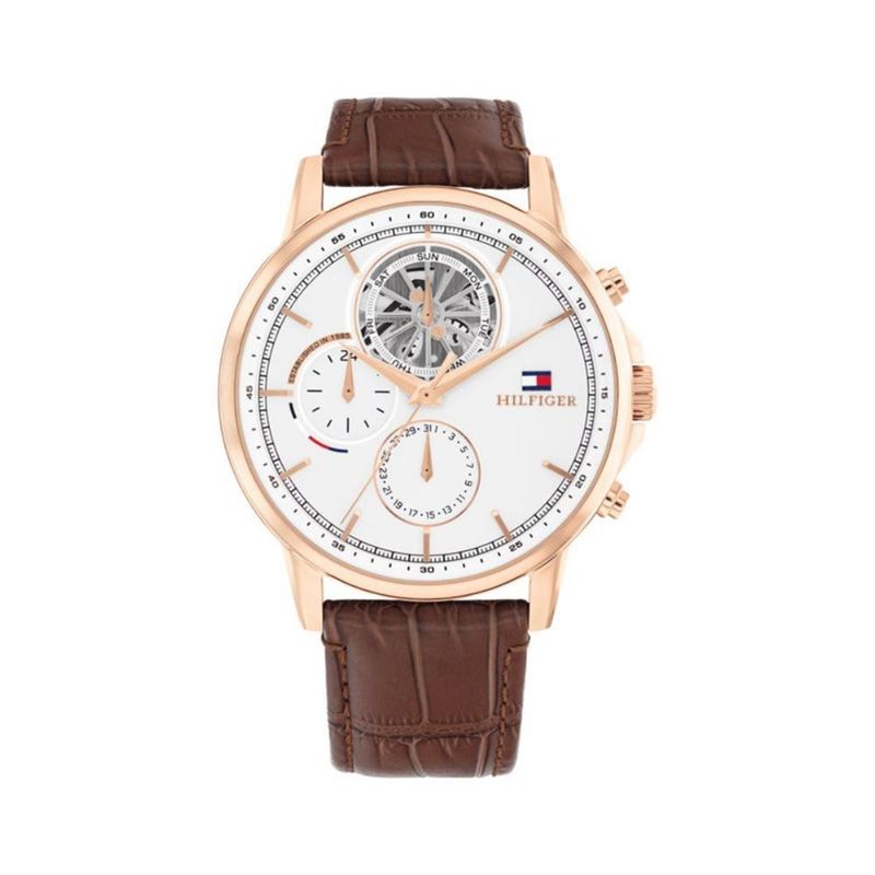 TOMMY HILFIGER - Reloj Tommy Hilfiger para Hombre 1710606 - Reloj Análogo Cuero Marrón
