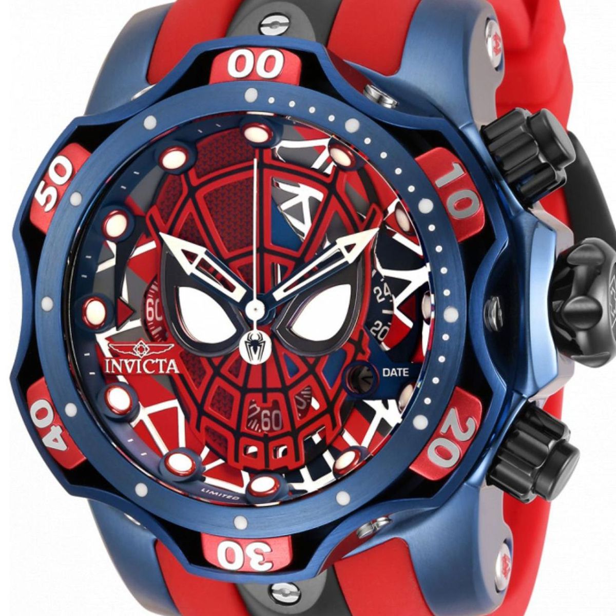 INVICTA - Reloj Invicta para Hombre Marvel - Reloj Análogo Rojo Acero inoxidable
