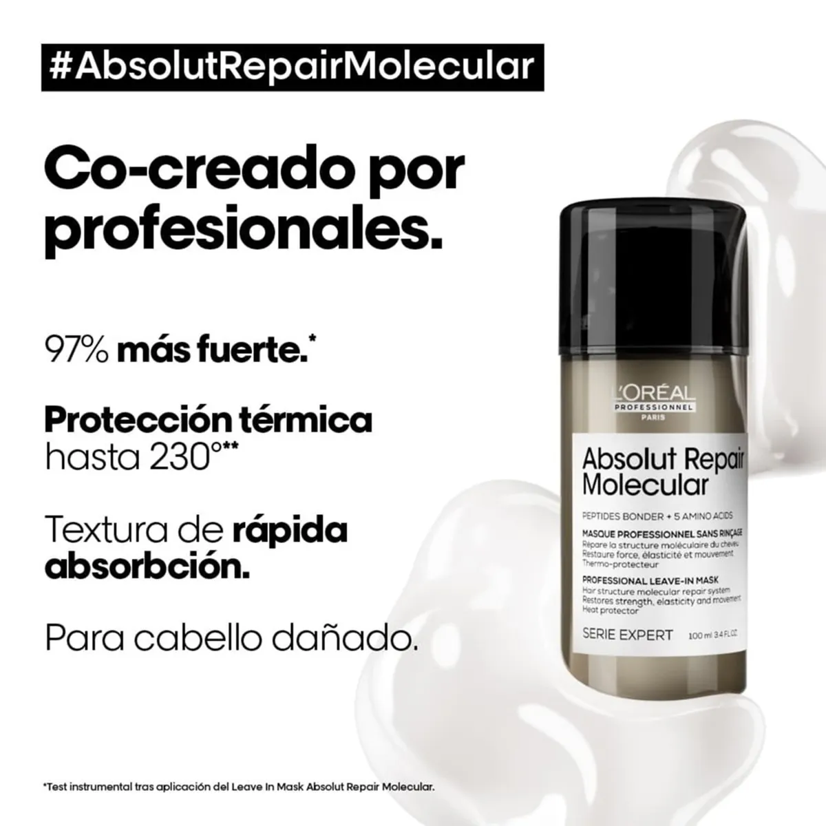 LOREAL PROFESSIONNEL - Mascarilla Leave-in LOréal Professionnel Absolut Repair Molecular reparación 100ml