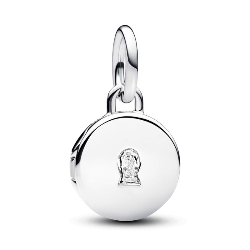 PANDORA - Charm Pandora Medalla Grabable que se abre Plata Esterlina