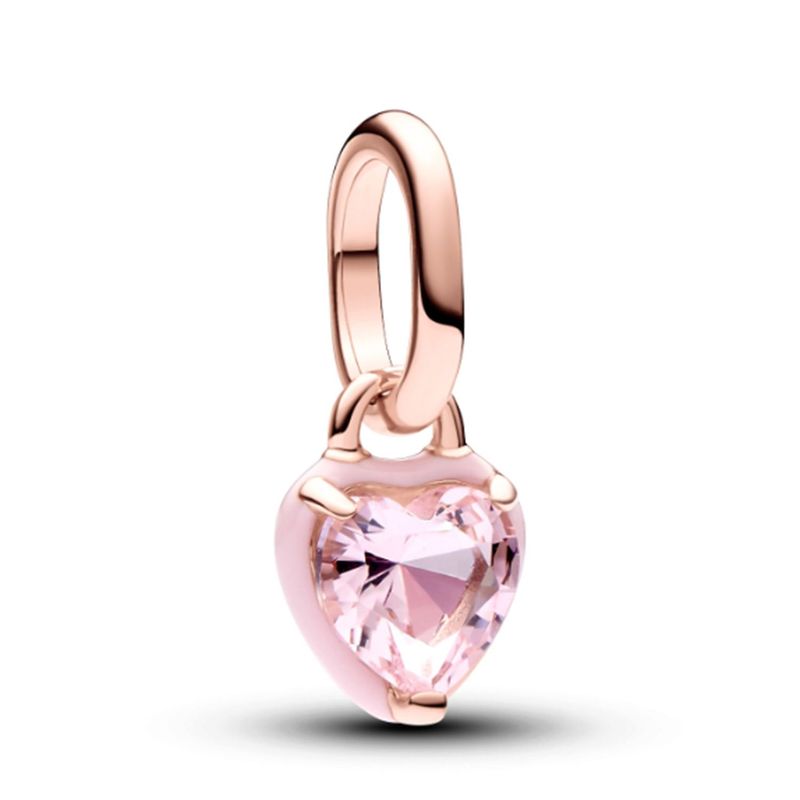 PANDORA - Charm Pandora ME Mini Colgante Corazón Chakra Rosa Recubrimiento en Oro Rosa