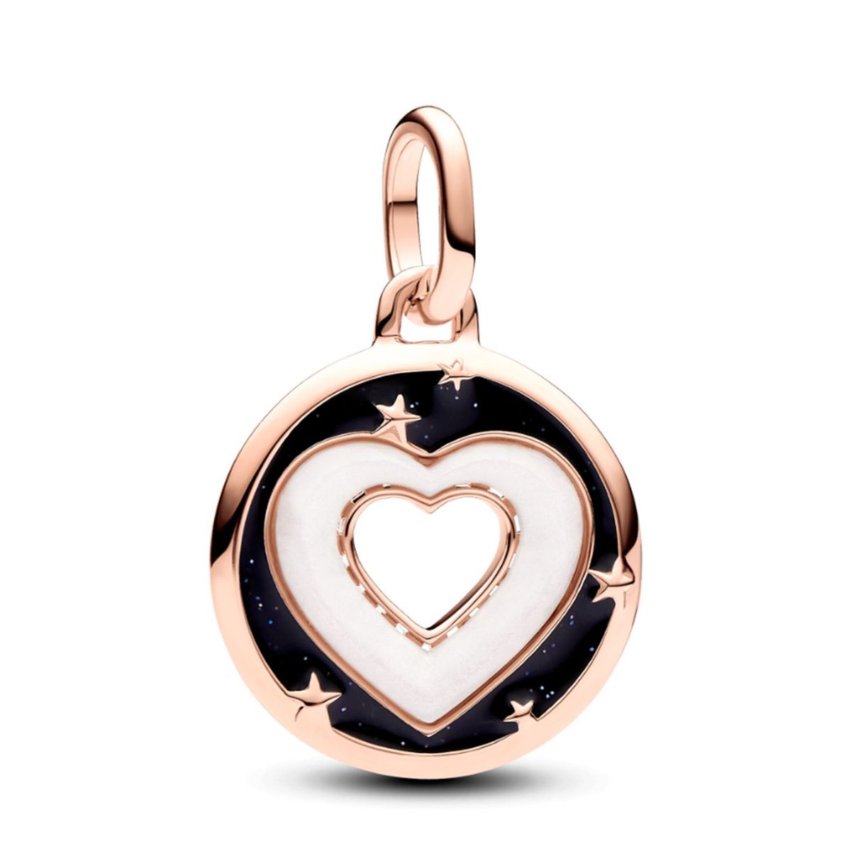 PANDORA - Charm Pandora ME Medallón Corazones Recubrimiento en Oro Rosa