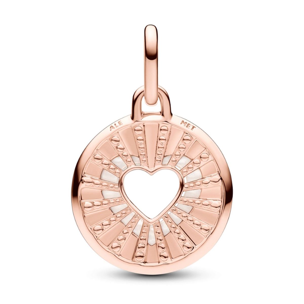 PANDORA - Charm Pandora ME Medallón Corazones Recubrimiento en Oro Rosa