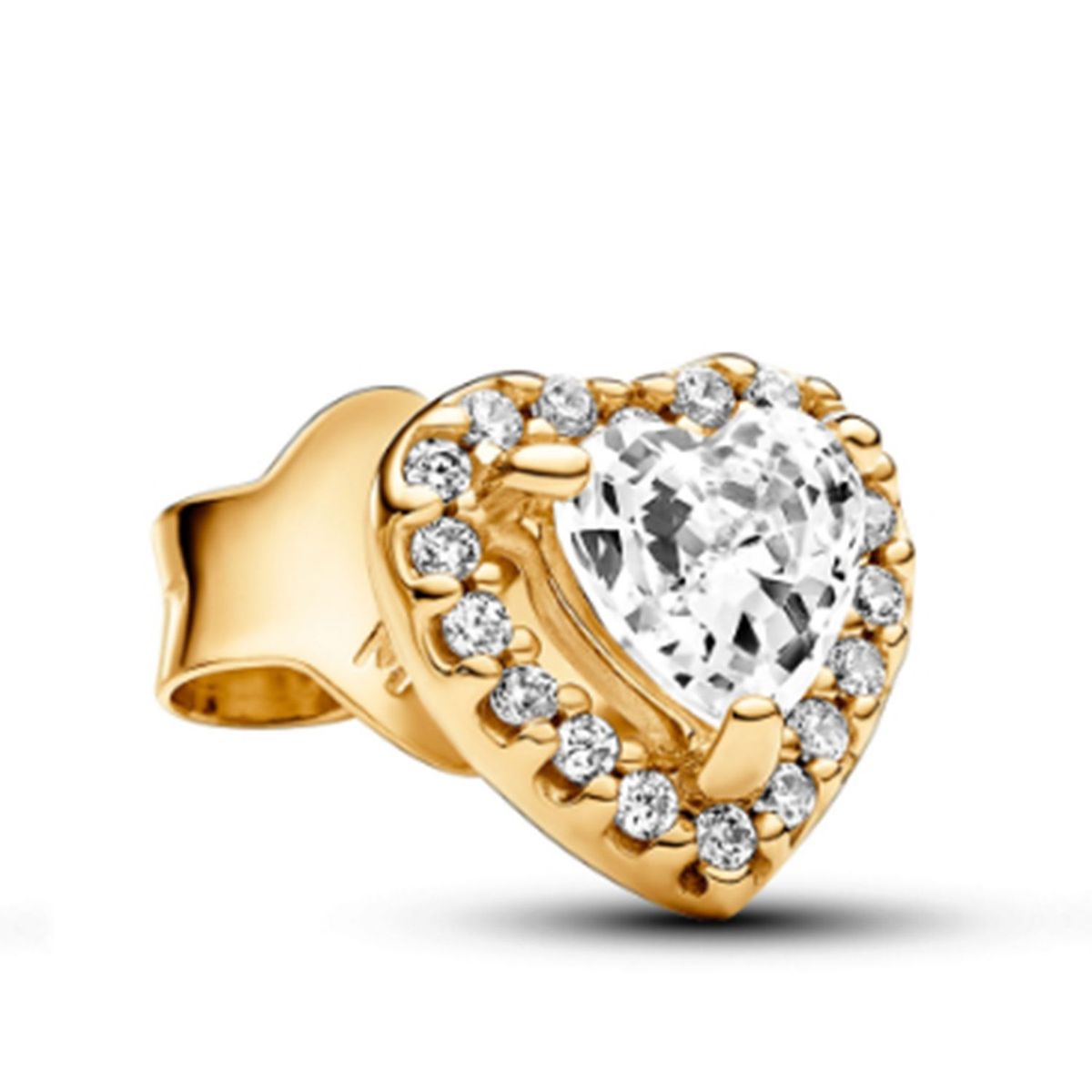 PANDORA - Aretes Pandora botón Corazón Elevado Brillante Recubrimiento en Oro
