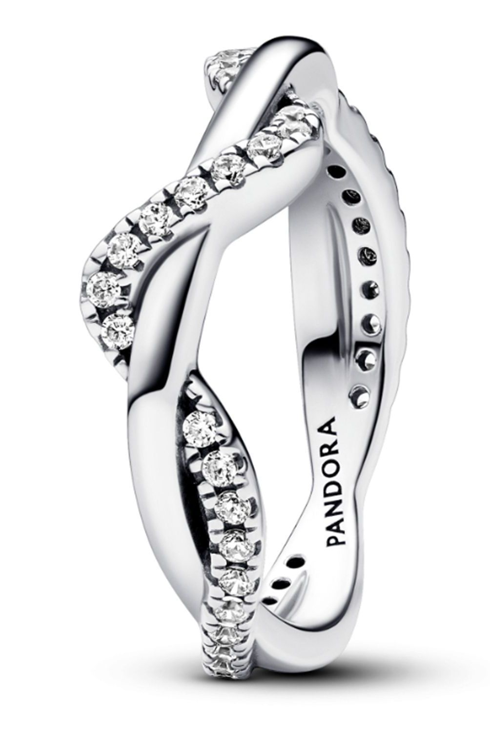 PANDORA - Anillo Pandora Ola Brillante Entrelazada Plata Esterlina 