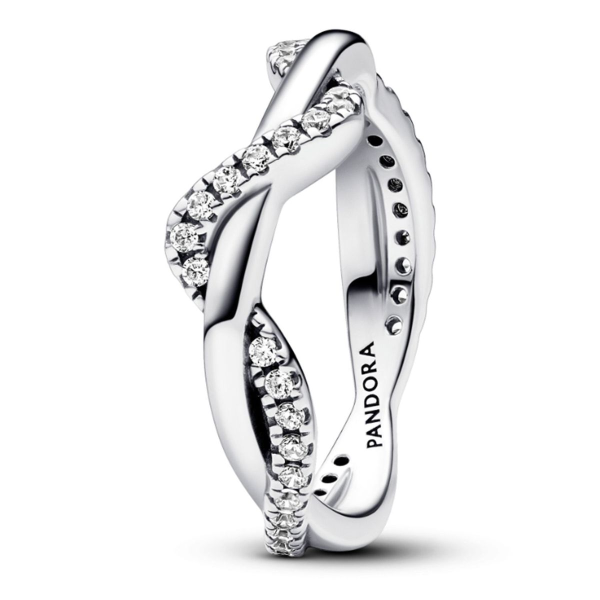 PANDORA - Anillo Pandora Ola Brillante Entrelazada Plata Esterlina 