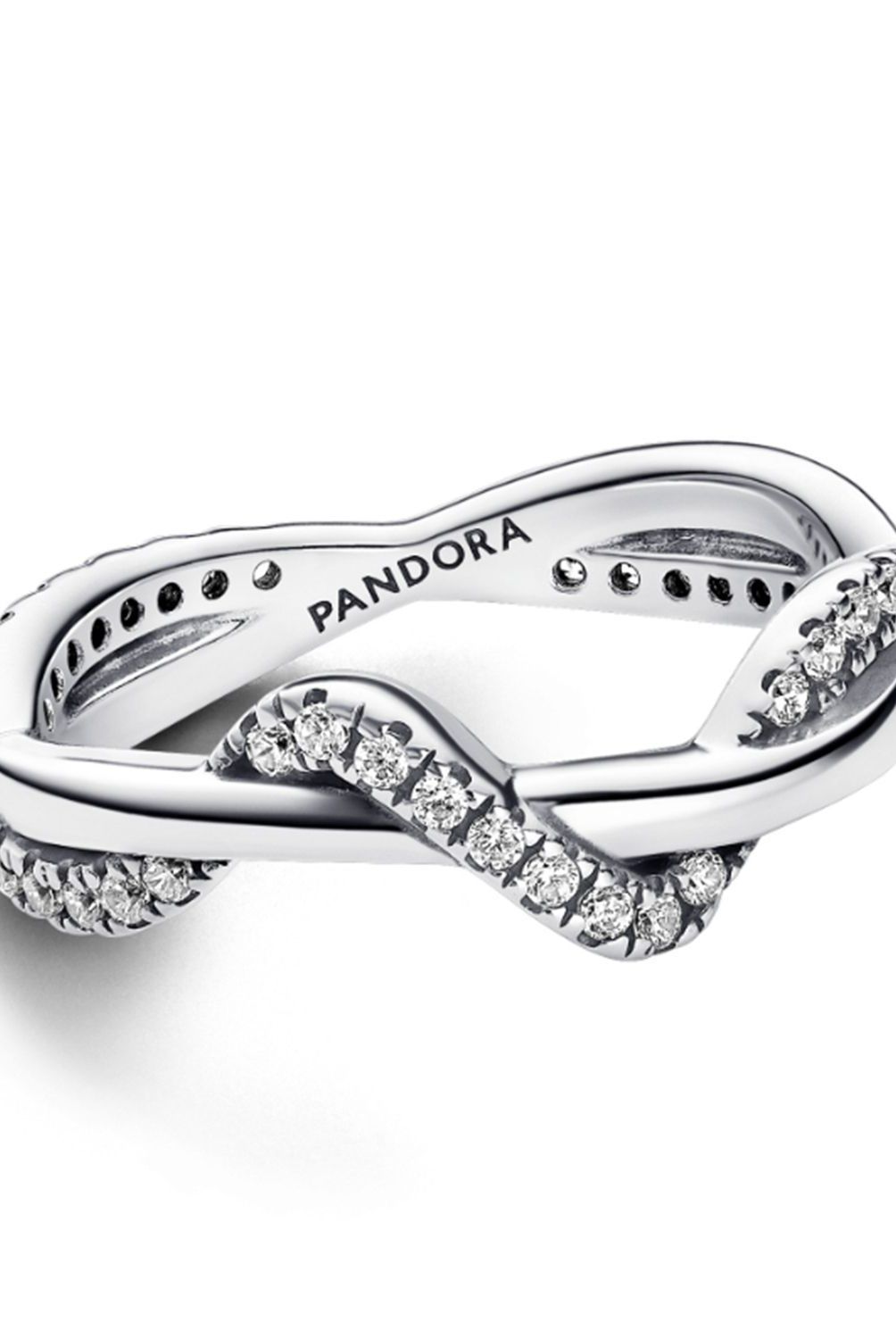 PANDORA - Anillo Pandora Ola Brillante Entrelazada Plata Esterlina 