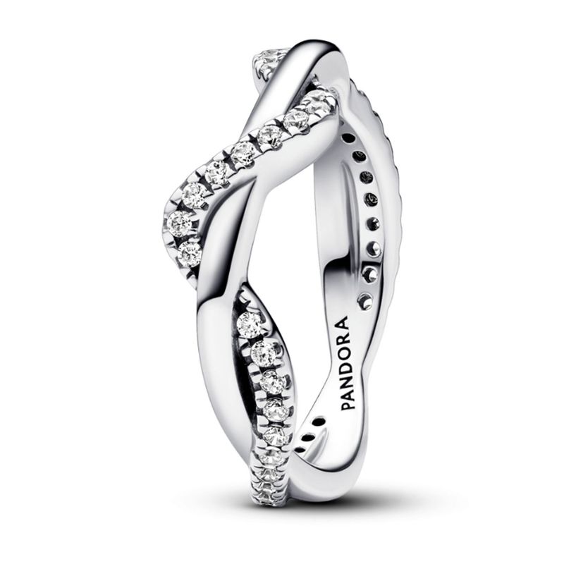 PANDORA - Anillo Pandora Ola Brillante Entrelazada Plata Esterlina 