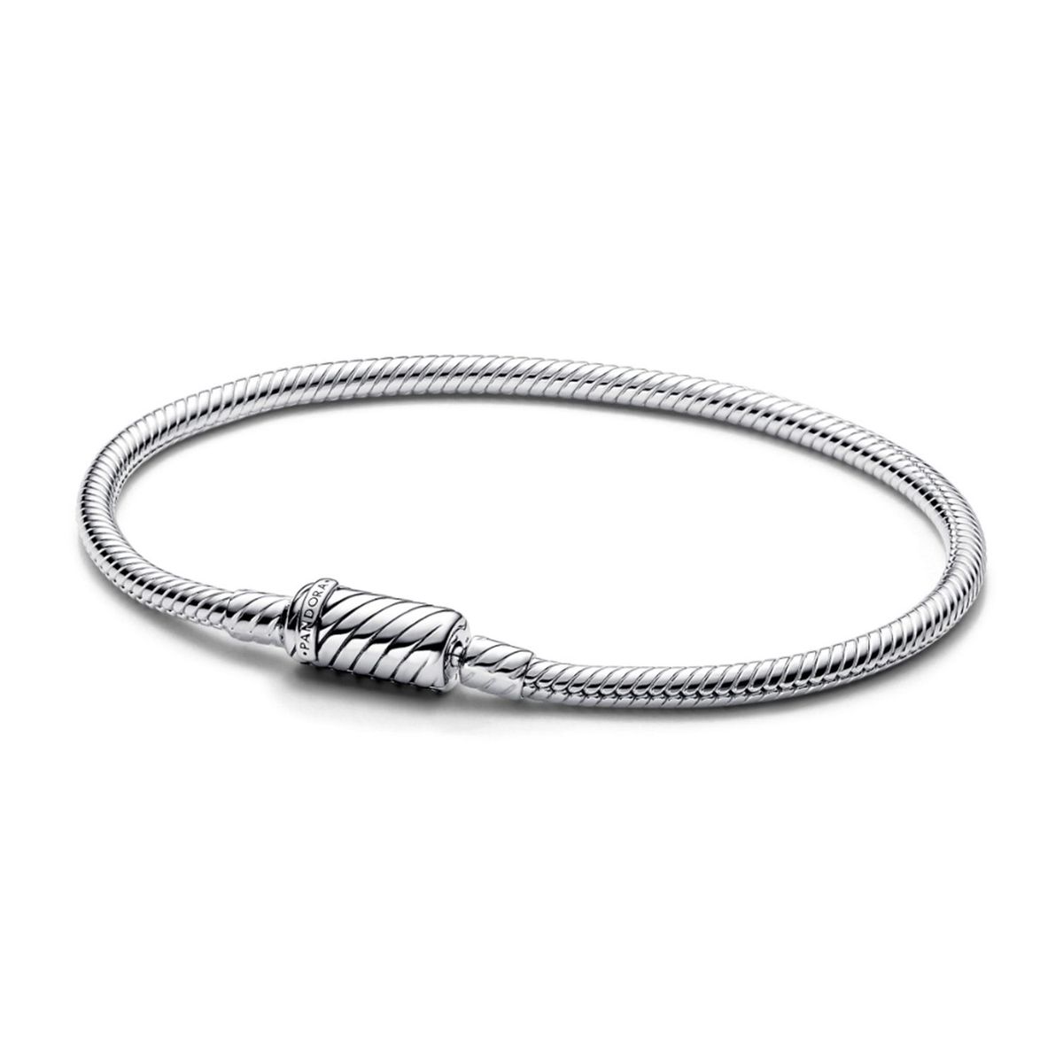 PANDORA - Brazalete Pandora cadena de serpiente con cierre deslizante magnético fácil de cerrar Plata Esterlina