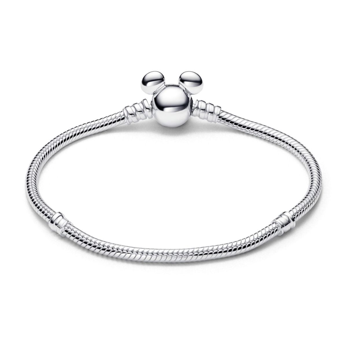PANDORA - Brazalete Pandora Moments Cadena de Serpiente Cierre Mickey Mouse Disney Plata Esterlina