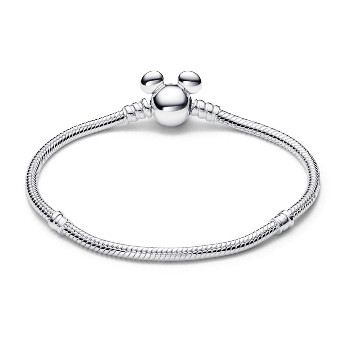 PANDORA - Brazalete Pandora Moments Cadena de Serpiente Cierre Mickey Mouse Disney Plata Esterlina