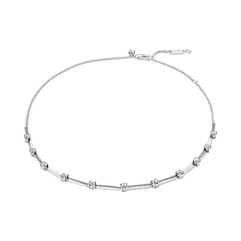 PANDORA - Collar Pandora Barras Brillantes en Pavé Plata Esterlina
