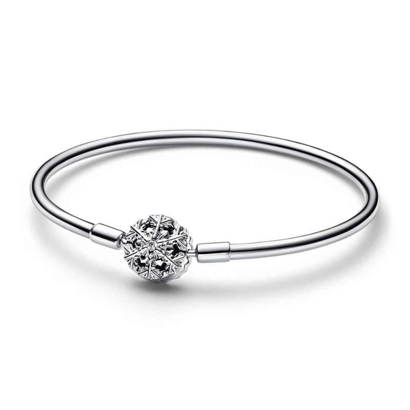 PANDORA - Brazalete Pandora Moments con Cierre Copo de Nieve Brillante Plata Esterlina