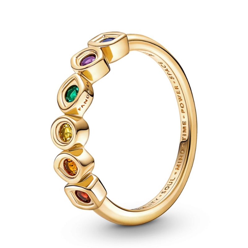 PANDORA - Anillo Pandora Gemas del Infinito The Avengers Recubrimiento en Oro 