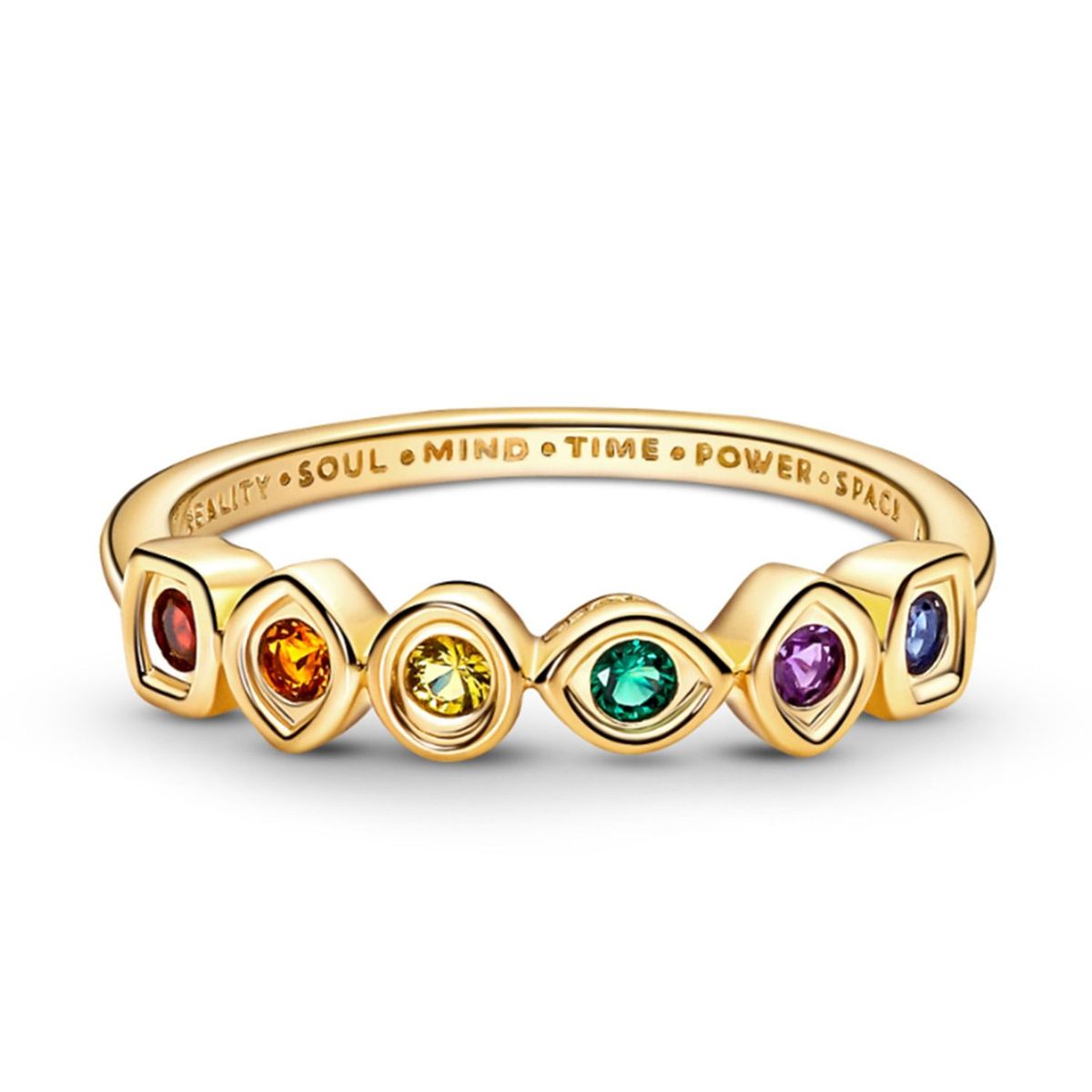 PANDORA - Anillo Pandora Gemas del Infinito The Avengers Recubrimiento en Oro 