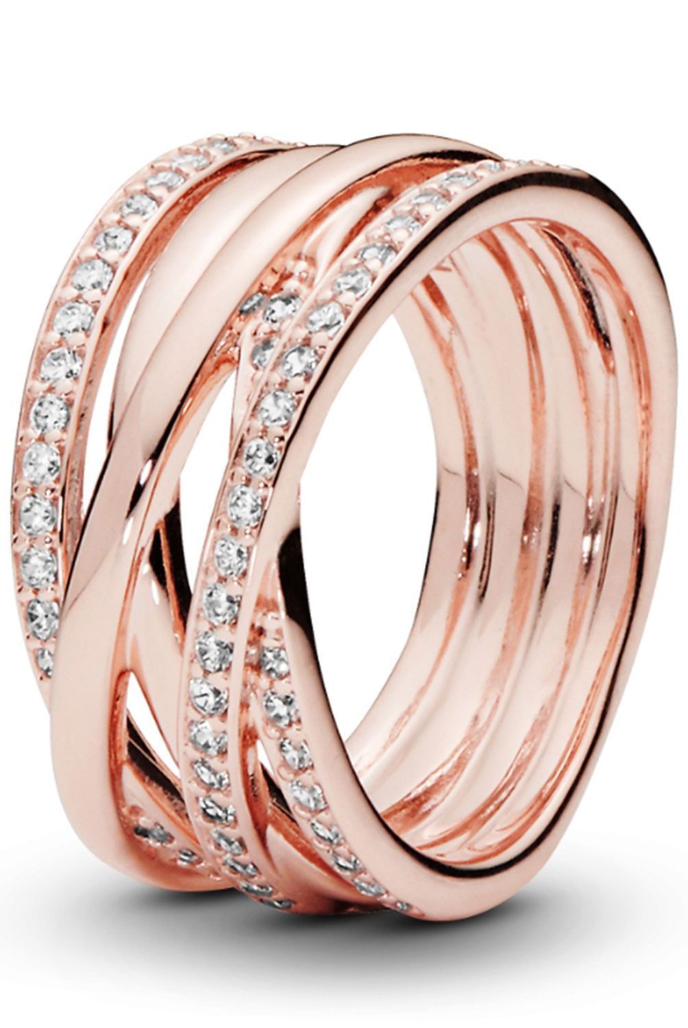PANDORA - Anillo Pandora Entrelazado Recubrimiento en Oro Rosa 
