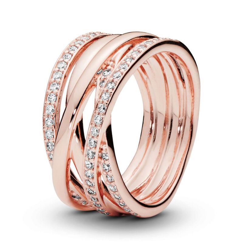 PANDORA - Anillo Pandora Entrelazado Recubrimiento en Oro Rosa 