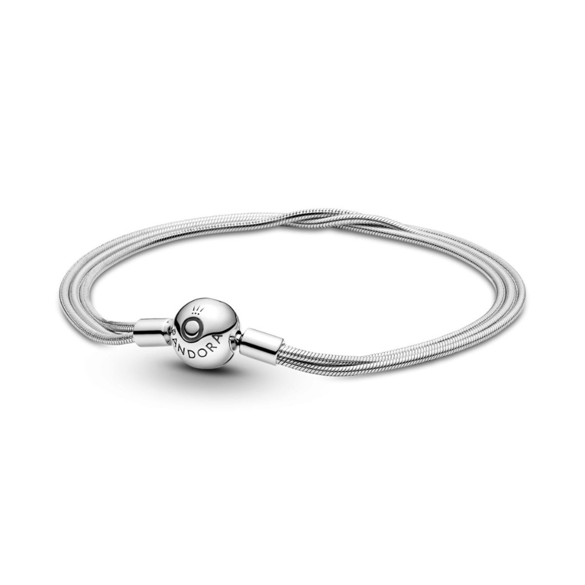 PANDORA - Brazalete Pandora Moments Multi Cadena de Serpiente Plata Esterlina
