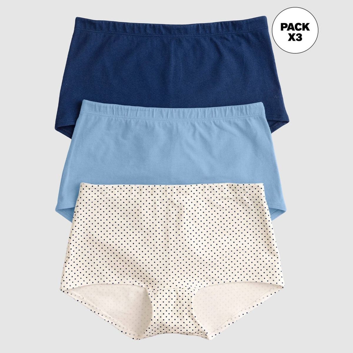 LEONISA - Calzón pack bikini Pack de 3 de Algodón para Mujer LEONISA