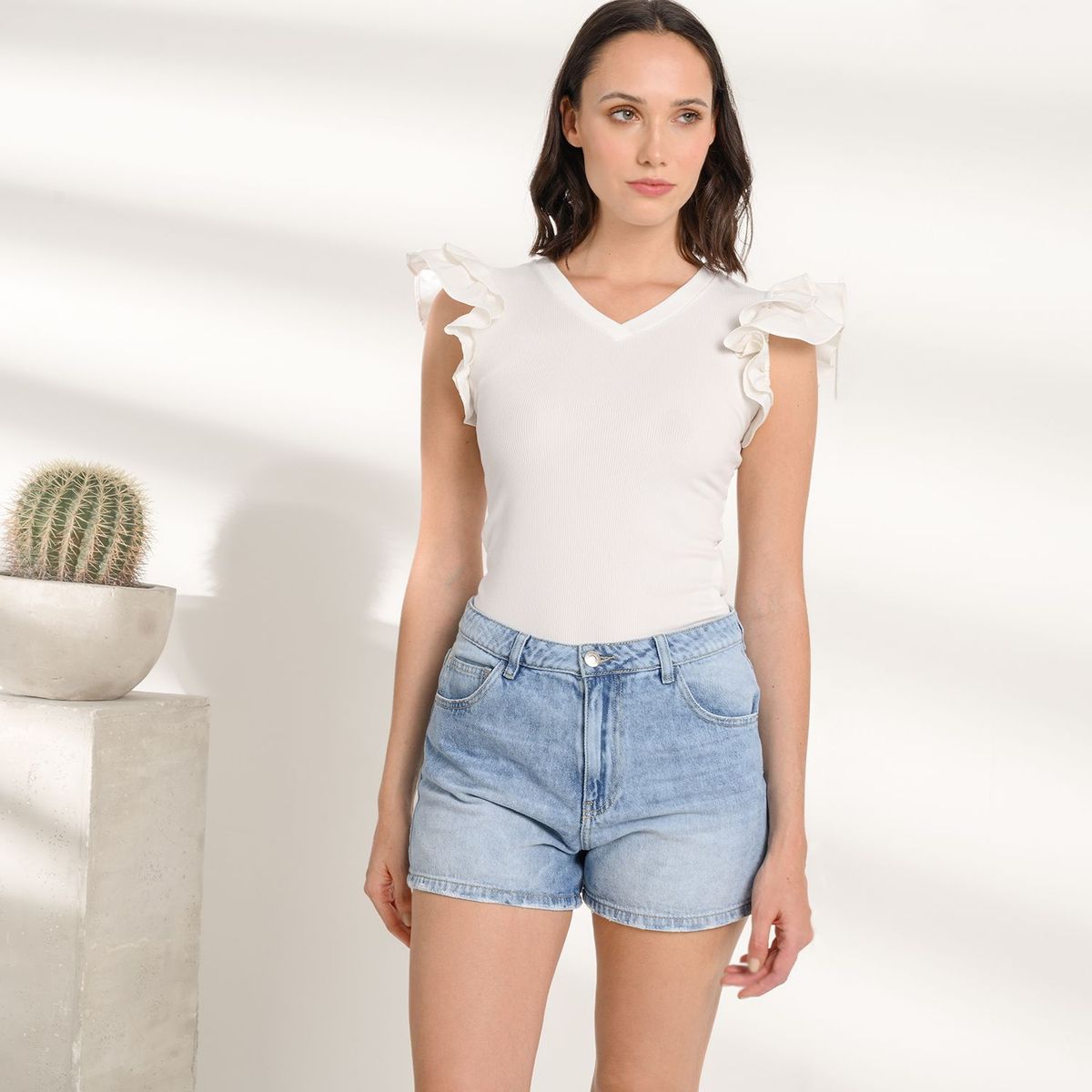 BASEMENT - Short Mujer Tiro medio Basement