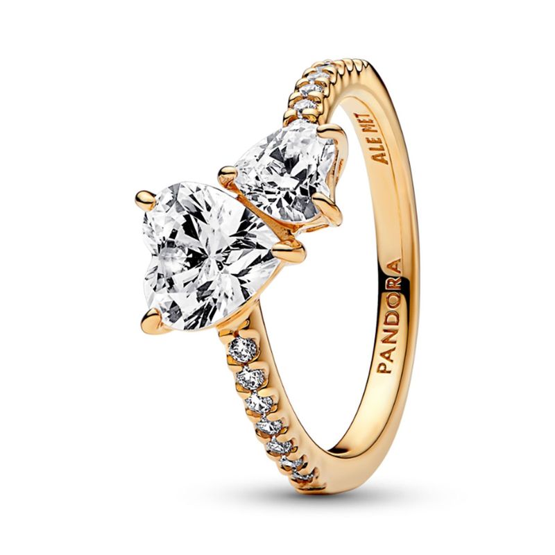 PANDORA - Anillo Pandora Reluciente Corazon Recubrimiento en Oro