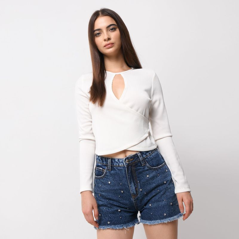 MOSSIMO - Short Mujer Tiro medio Algodón Mossimo