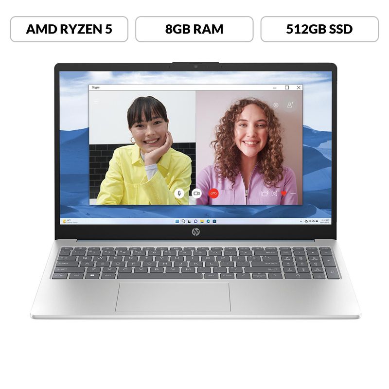 HP - Portátil HP + Accesorio | AMD Ryzen 5 | 8GB RAM | 512GB SSD Almacenamiento | Windows 11 | 15.6 pulgadas | 15-fc0008la | Computador Portátil