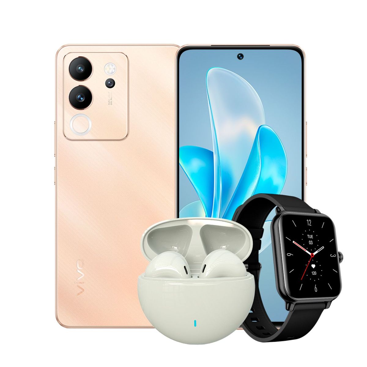 VIVO - Celular Vivo V30 Lite 256GB 5G | + Reloj y Audifonos TWS |12GB RAM | Camaras Traseras 64 MP + 8MP + 2MP |Camara Frontal 50 MP | Pantalla 6.6 Pulgadas | Procesador Snapdragon 695