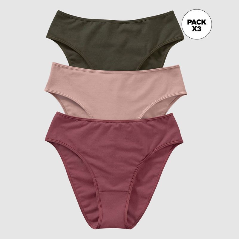LEONISA - Calzón pack bikini Pack de 3 de Algodón para Mujer LEONISA