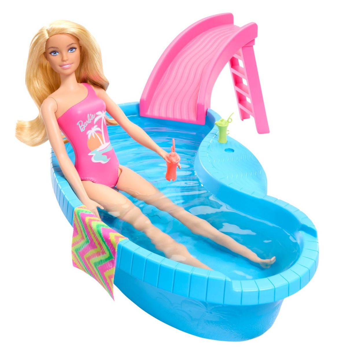 BARBIE - Muñeca Barbie: Juego de piscina Glam