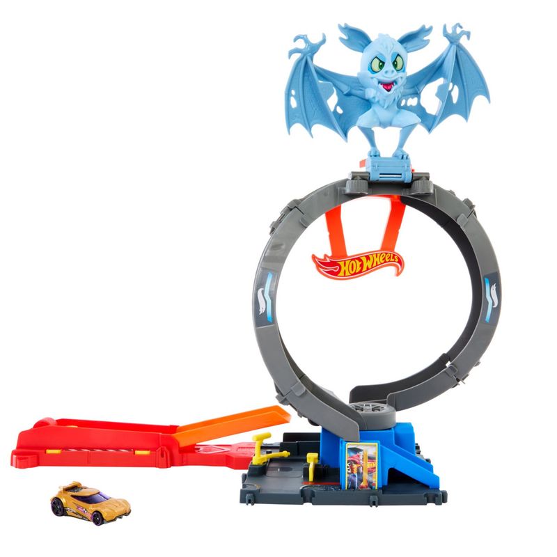 HOT WHEELS - Pista de carro Hot Wheels: Ataque de Murciélago. Incluye 1 carro