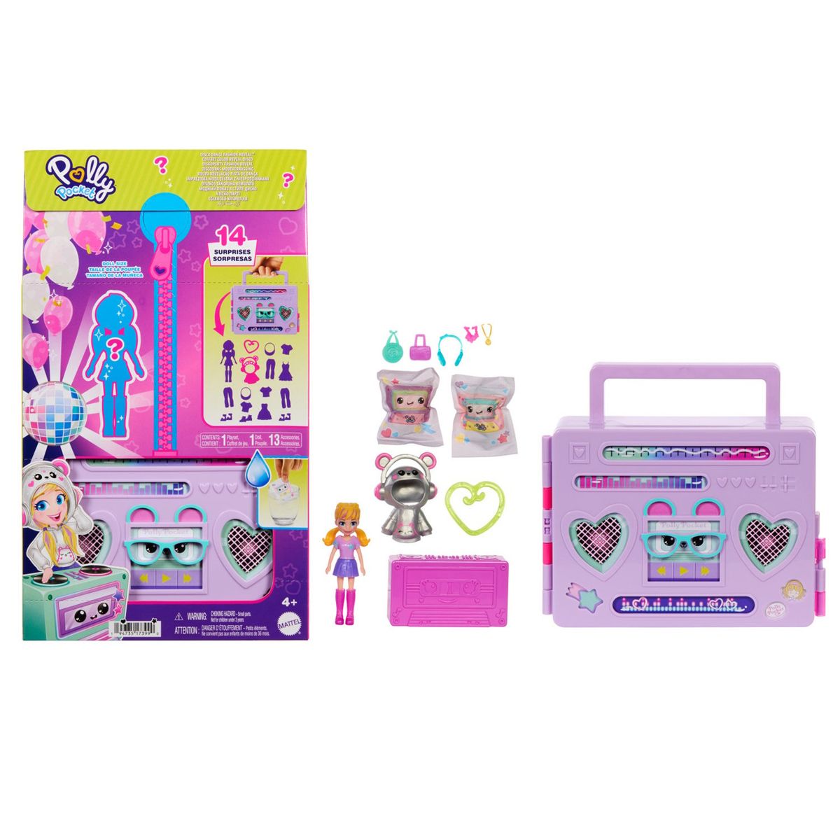 POLLY POCKET - Polly Pocket Set de Juego Fiesta Disco Fashion Reveal¿
