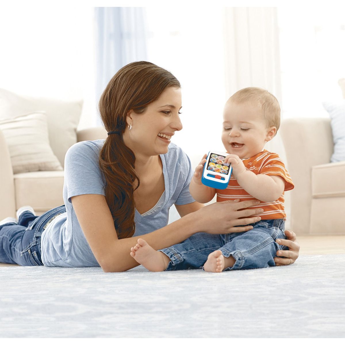 FISHER PRICE - Fisher-Price Smartphone de Aprendizaje Azul Ríe y Aprende Juguete para Bebé